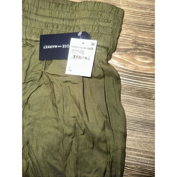 Melrose And Market Olive Moss Pull-On Trousers Pants Drawstring Waist Pockets. N - Picture 3 of 11